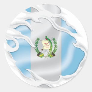 Rippenflagge in Guatemala Runder Aufkleber