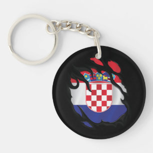 Rippenflagge Kroatien Schlüsselanhänger