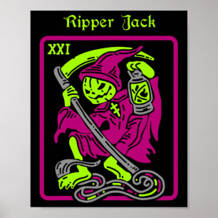 Ripper Jack Tarot Card Halloween Occult Decke Männ Poster