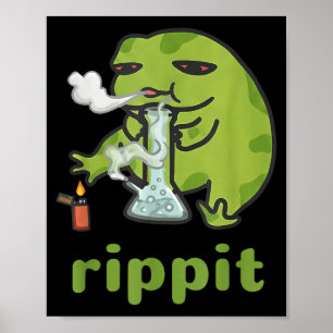 Rippit Frosch Stoner Unkraut Raucher Lustig _1  Poster