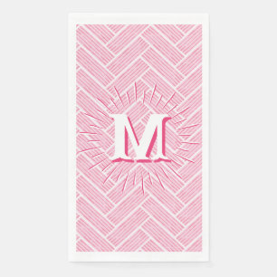 Ripple Herringbone in Rosa Personalisiert Serviette