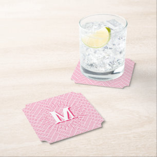 Ripple Herringbone in Rosa Personalisiert Untersetzer