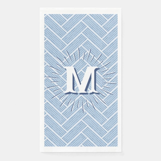 Ripple Herringbone in Schiefer Personalisiert Serviette (Vorderseite)