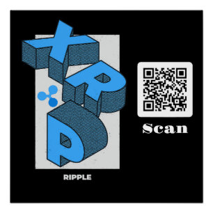 Ripple Kryptowährung - XRP Qr-Code Poster
