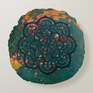 Ripple Mandala Wurfkissen Rundes Kissen