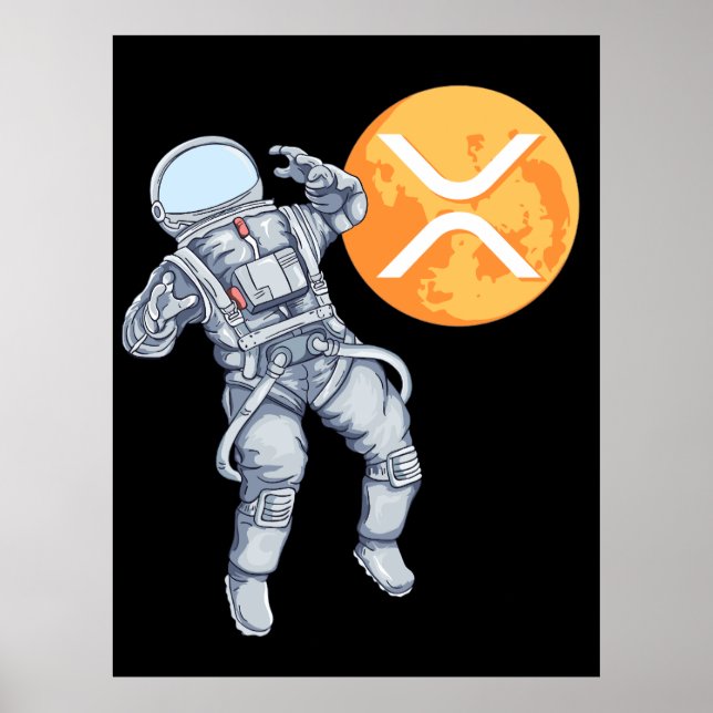 Ripple XRP Kryptowährung - Crypto Astronaut Poster (Vorne)