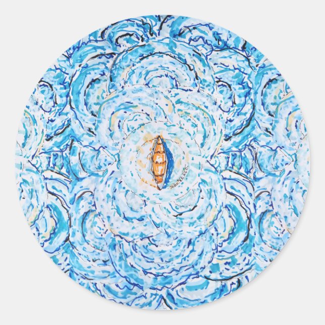 Ripples Runder Aufkleber (Vorderseite)