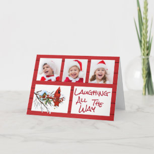 Rire complètement la carte de Noël de photo