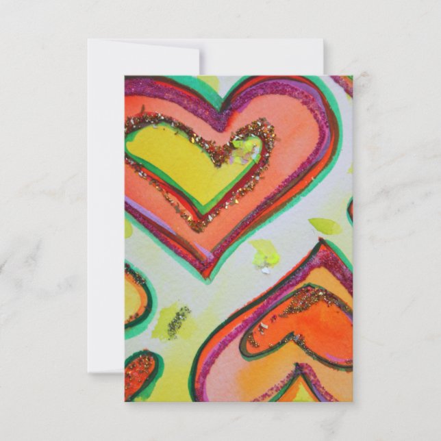 Rire Deux Coeurs Petites invitations ou Invitation (Devant)