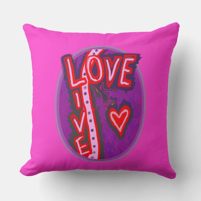 Rire, Live Love topographie Jeter Oreiller (Recto)