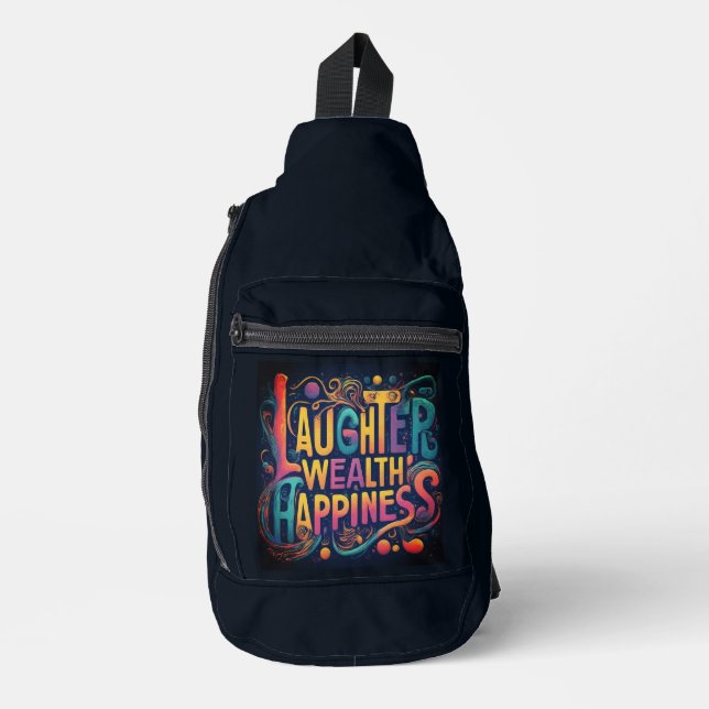 Rire Richesse Bonheur Imprimer Couper Sac À Coudre (Recto)