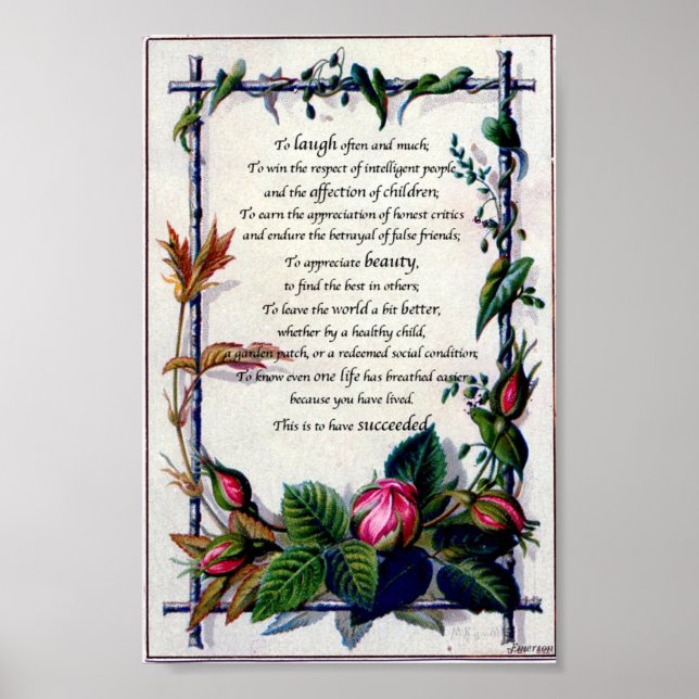 "Rire souvent" Emeerson Poster ou imprimer (Devant)