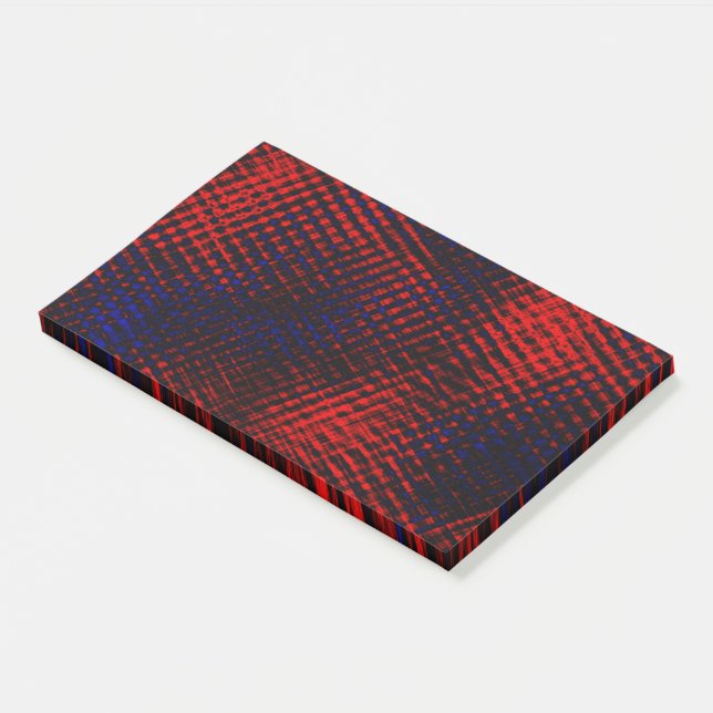 Riscos cruzados vermelho e azul post-it klebezettel (angewinkelt)