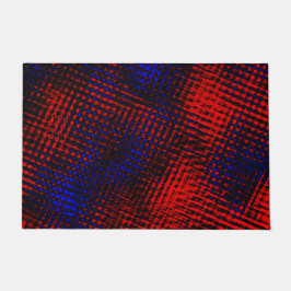 Riscos vermelhos cruzados e fundo azul? fußmatte
