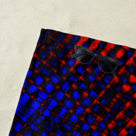 Riscos vermelhos cruzados e fundo azul? strandtuch