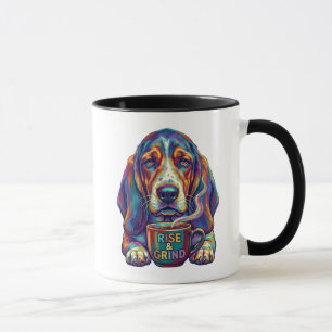Rise and Grind Basset Hound Pop Art Coffee Tasse