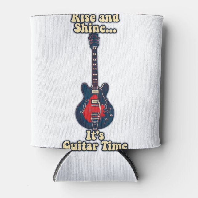 Rise and shine. it's guitar time. motivational dosenkühler (Vorderseite)