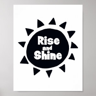 Rise and Shine Skandi-Schlafzimmer-Kinderzimmer Poster
