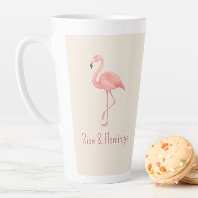 Rise & Flamingle Flamingo - sanft beige tropisch Milchtasse (Beispiel)