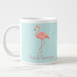 Rise & Flamingle Pink Flamingo - Light Blue Jumbo-Tasse