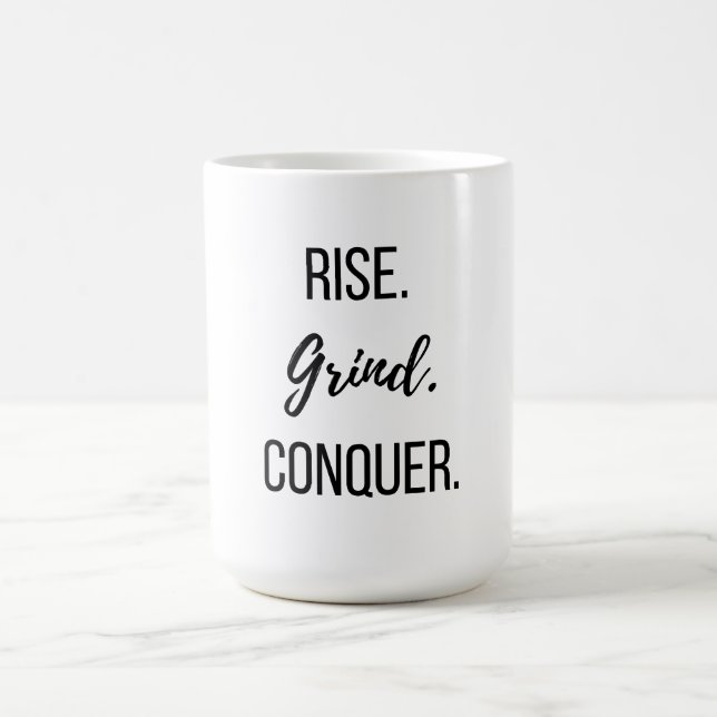 Rise Grind Conquer Motivierend Kaffeetasse (Mittel)