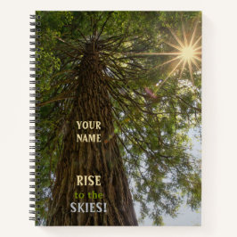 RISE Inspirationelles Foto von Sequoia zum Himmel Notizbuch