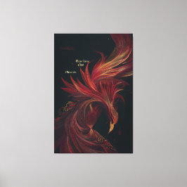 Rise Like the Phoenix Golden Line Art Leinwanddruck