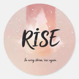 Rise Love Simple Modern Script 2 Foto-Schneekugeln Runder Aufkleber