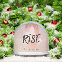 Rise Love Simple Modern Script 2 Photo Snow Globes