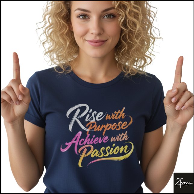 Rise Purpose Achieve Passion Neon Graphic T-Shirt (Sample design. Several style are available to choose from, with the option to add a name & color.
)