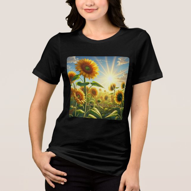Rise Shine Bloom - Sonnenblume Inspiration Tri-Blend Shirt (Vorderseite)