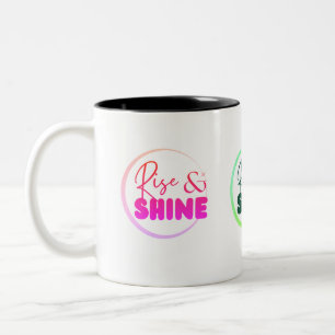 "Rise & Shine" Geschenk für Freunde, Familie, für  Zweifarbige Tasse