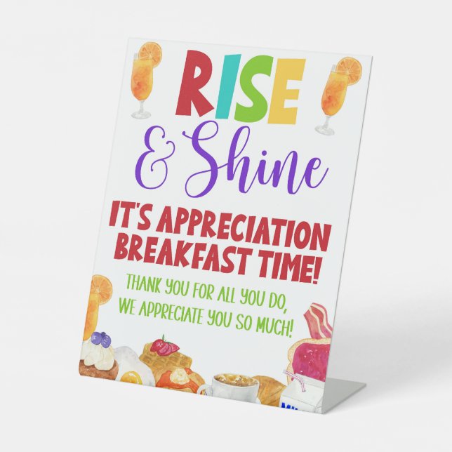 Rise & Shine It's Appreciation Breakfast Time Sockelschild (Vorderseite)