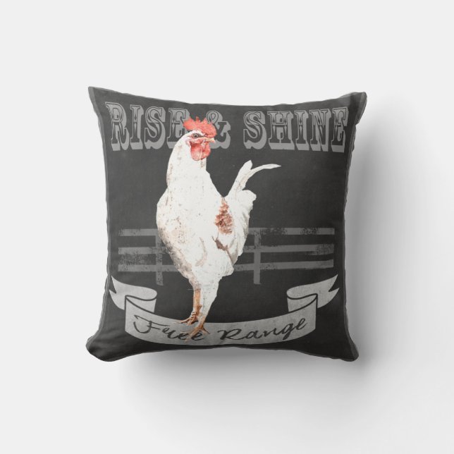 Rise & Shine Rooster Kissen (Vorderseite)