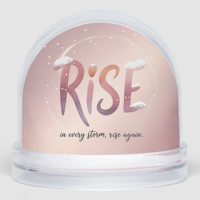 Rise Simple Modern Script 2 Photo Snow Globe – Cus (Avant)