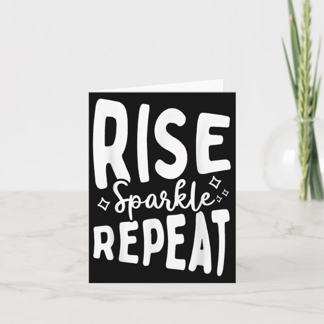 Rise Sparkle Repeat - Sitive Mindset Motivational  Karte (Vorderseite)