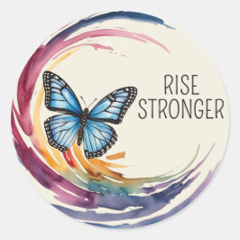 Rise Stronger Themed Runder Aufkleber