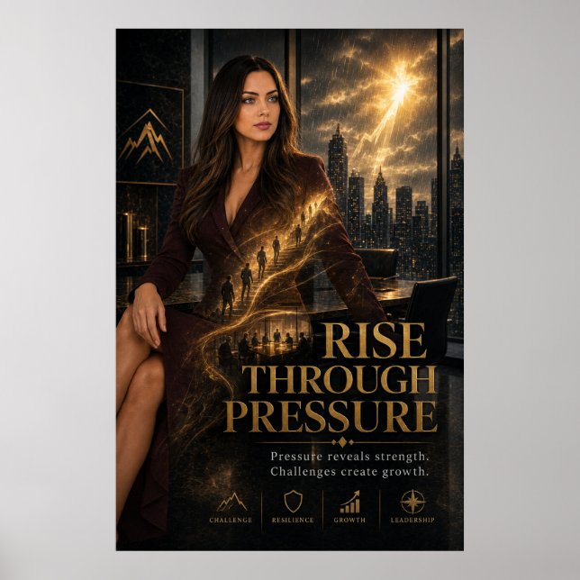 Rise Through Pressure – Executive Motivation Poste Poster (Vorne)
