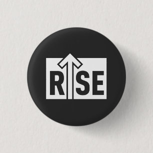 Rise Typografisches Aufmunterndes Schwarzes T-Shir Button