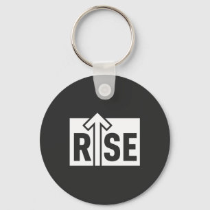 Rise Typografisches Aufwärts Clean Black Shirt Schlüsselanhänger