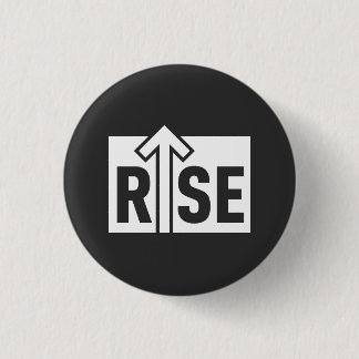 Rise Typographic Uplifting Clean Black Shirt Button