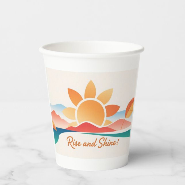 Rise und Shine Pappbecher (Vorderseite)
