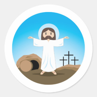 Risen Christ Runder Aufkleber