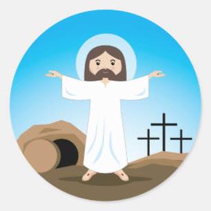 Risen Christ Runder Aufkleber
