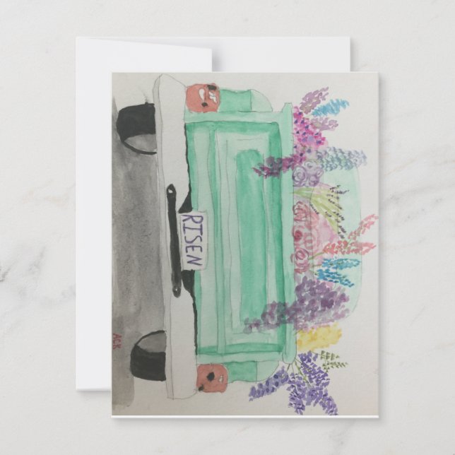 Risen floral Lruck notecard Mitteilungskarte (Vorderseite)
