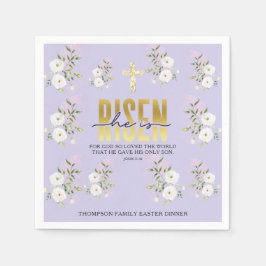 Risen Religious Christlich Zitat Lavender Osterzei Serviette