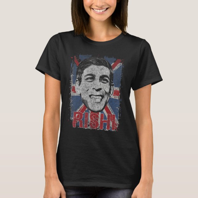 Rishi Sunak indischer Premierminister Stencil T-Shirt (Vorderseite)