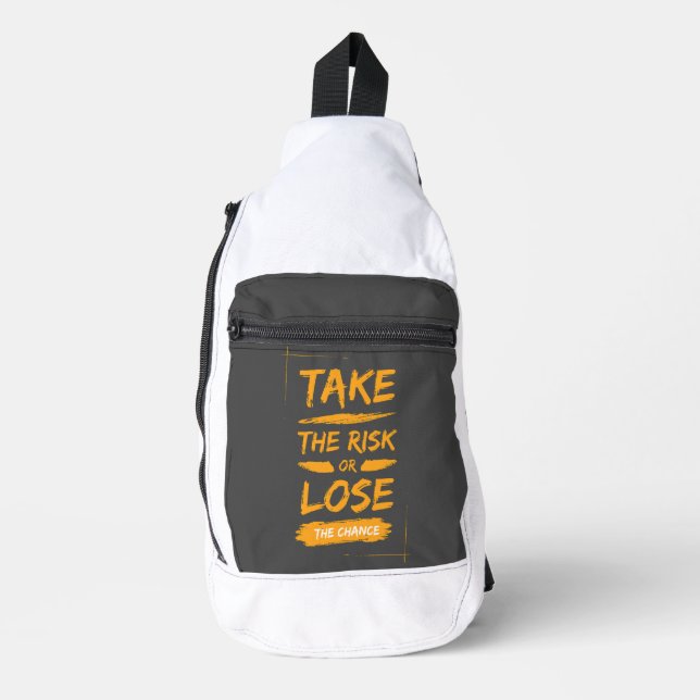 Risiko eingehen oder die Chance verlieren Crossbody Bag (Vorderseite)