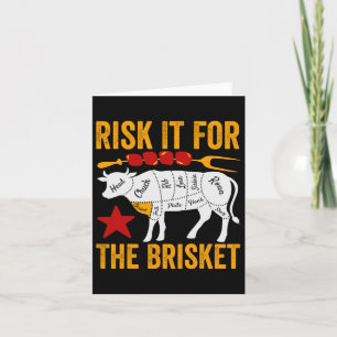 Risiko für die Brisket Funny Grillen Rauchen Party Karte
