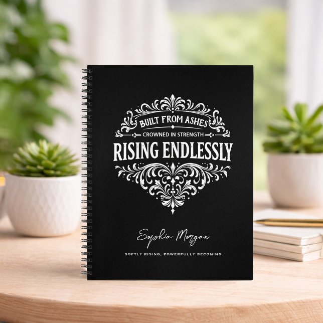 Rising Endlessly Women Vintage Typography Notizbuch (Von Creator hochgeladen)